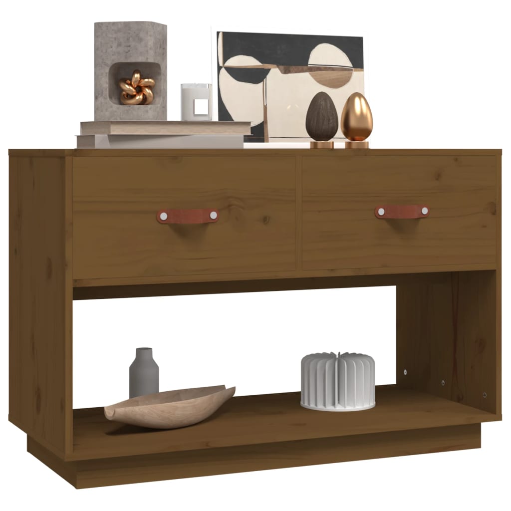 vidaXL Szafka pod TV, miodowy brąz, 90x40x60 cm, lite drewno sosnowe
