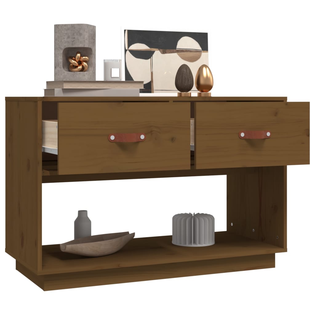 vidaXL Szafka pod TV, miodowy brąz, 90x40x60 cm, lite drewno sosnowe