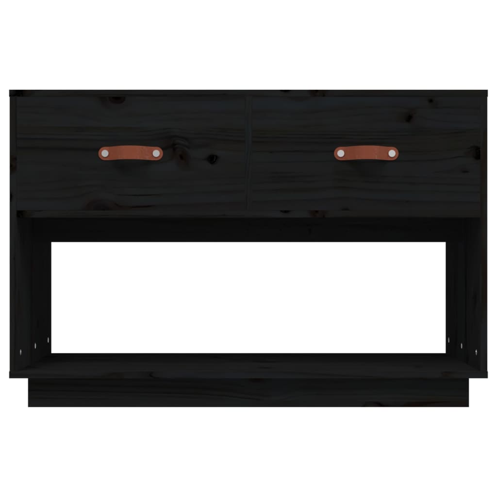 vidaXL Szafka pod TV, czarna, 90x40x60 cm, lite drewno sosnowe