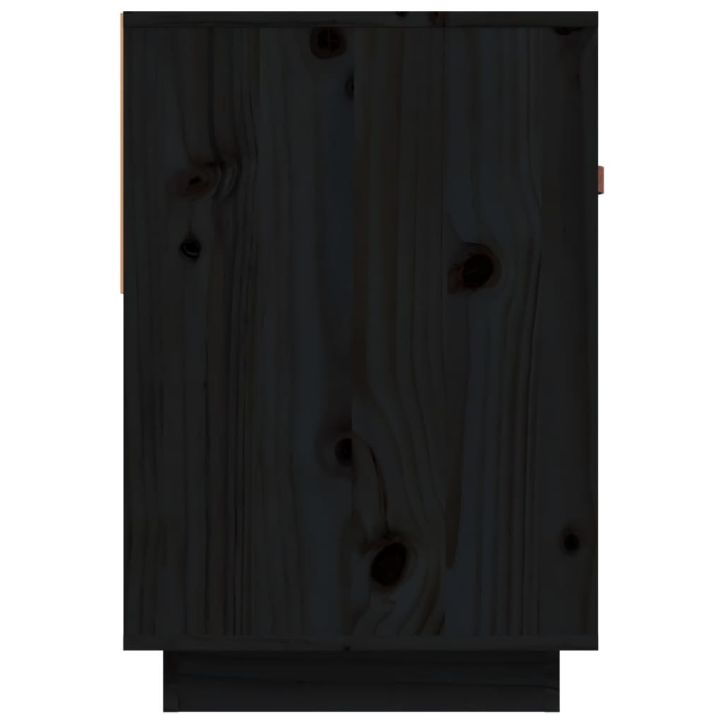 vidaXL Szafka pod TV, czarna, 90x40x60 cm, lite drewno sosnowe