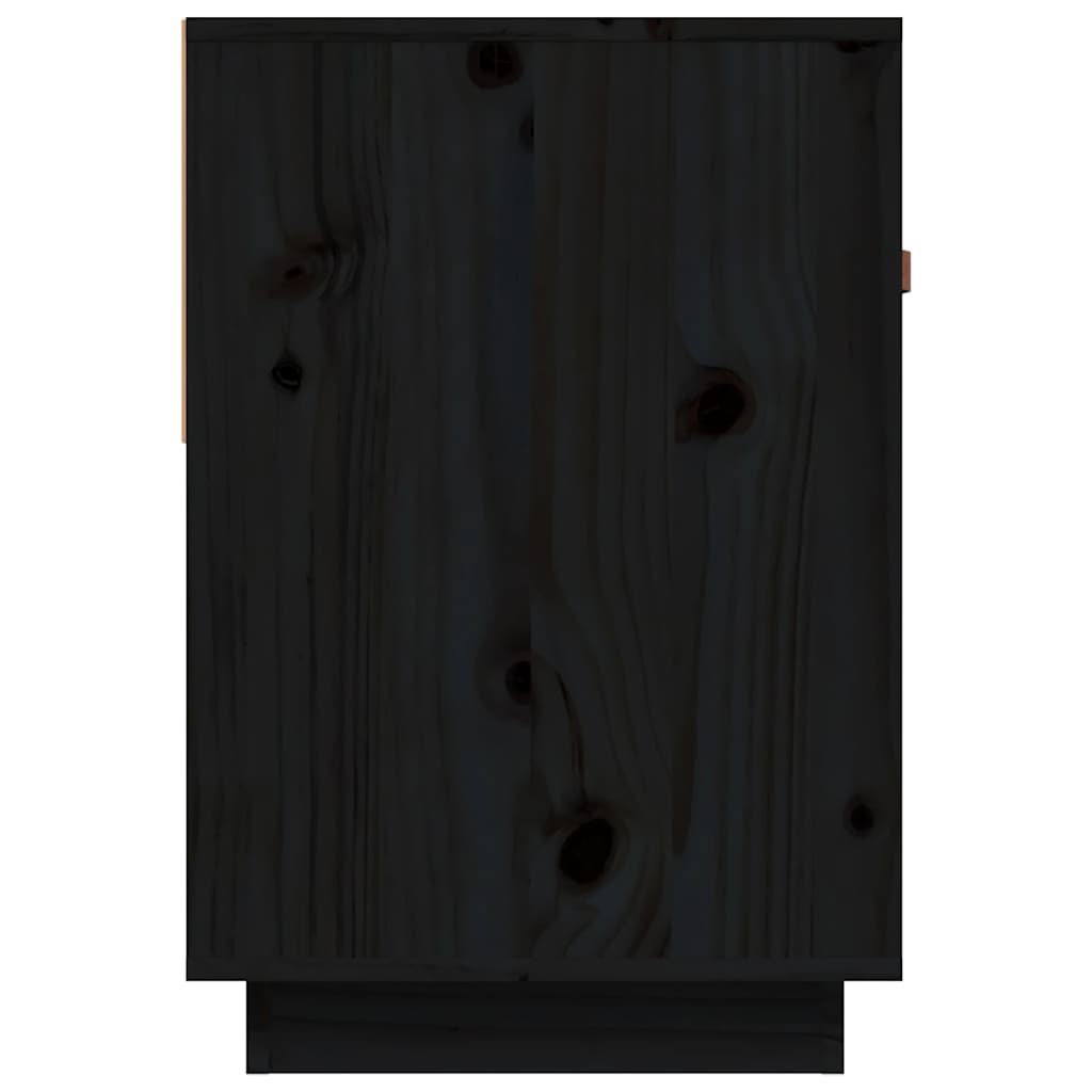 vidaXL Szafka pod TV, czarna, 90x40x60 cm, lite drewno sosnowe
