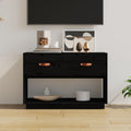 vidaXL Szafka pod TV, czarna, 90x40x60 cm, lite drewno sosnowe