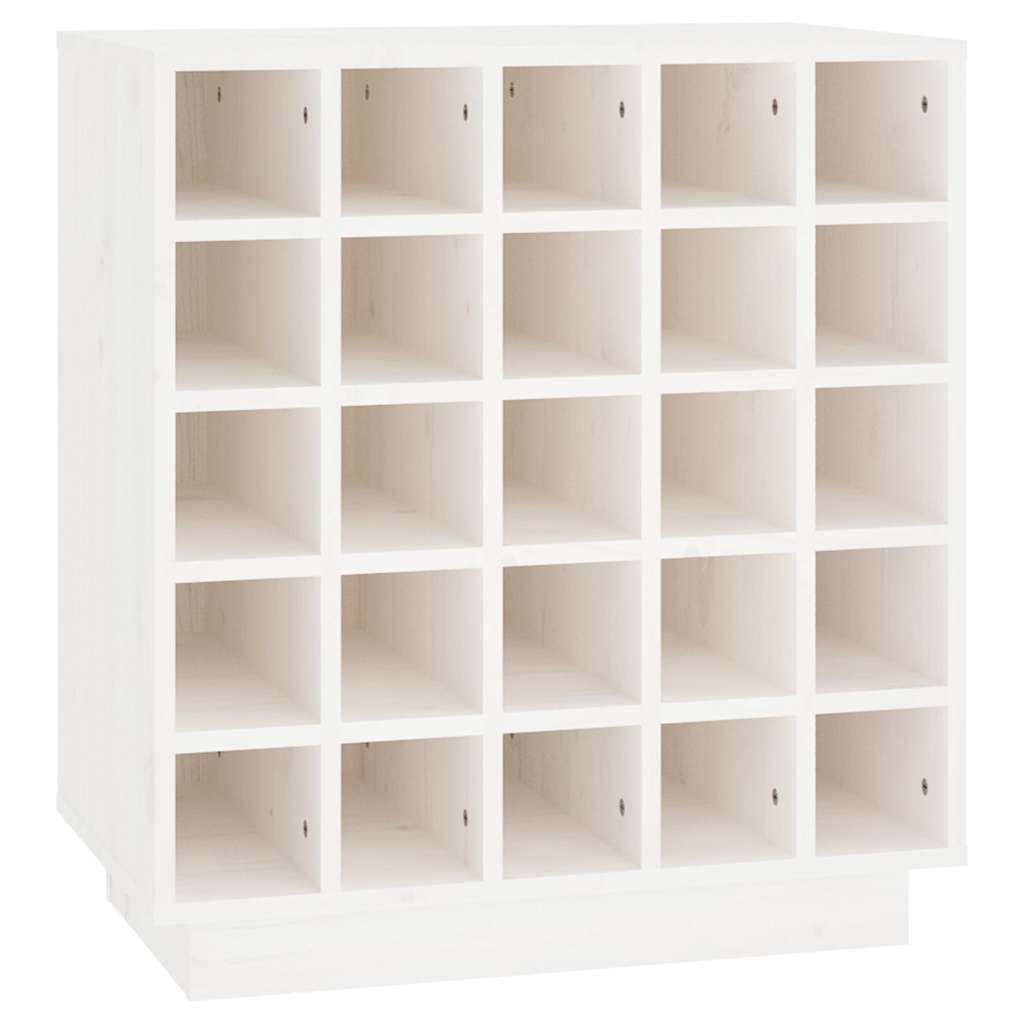 vidaXL Szafka na wino, biały, 55,5x34x61 cm, lite drewno sosnowe
