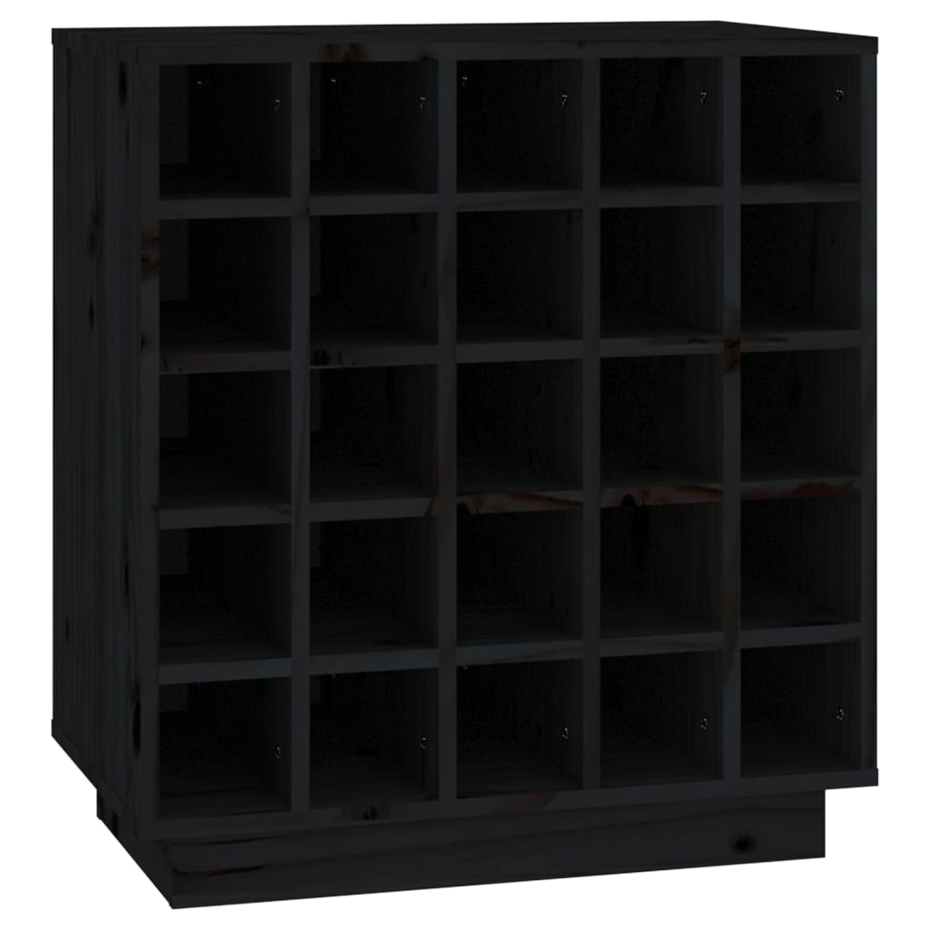 vidaXL Szafka na wino, czarna, 55,5x34x61 cm, lite drewno sosnowe