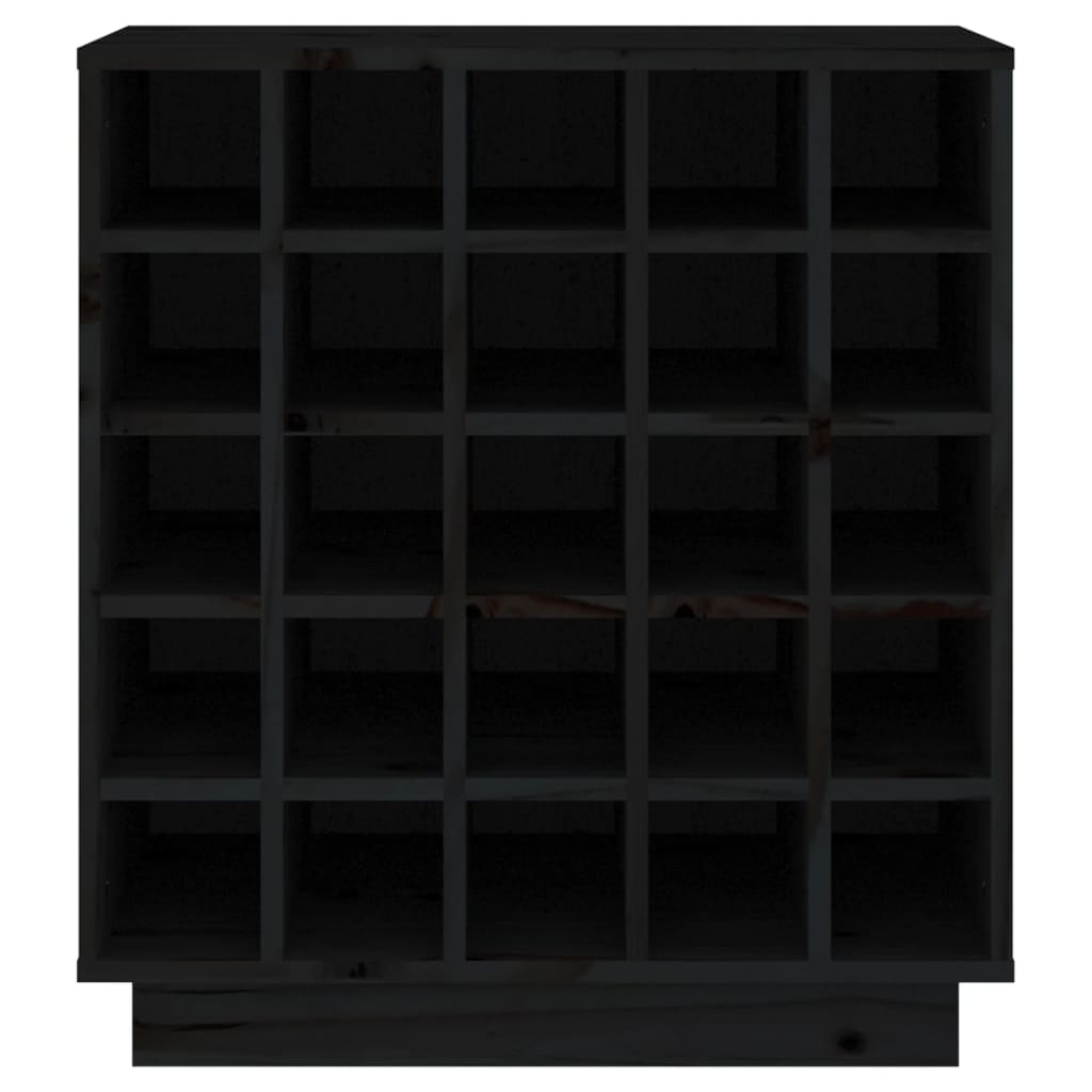 vidaXL Szafka na wino, czarna, 55,5x34x61 cm, lite drewno sosnowe