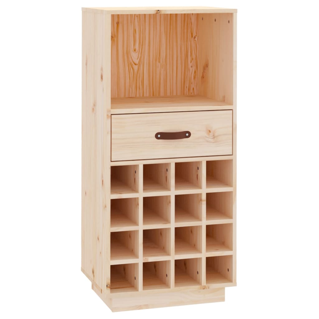 vidaXL Szafka na wino, czarny, 45x34x100 cm, lite drewno sosnowe