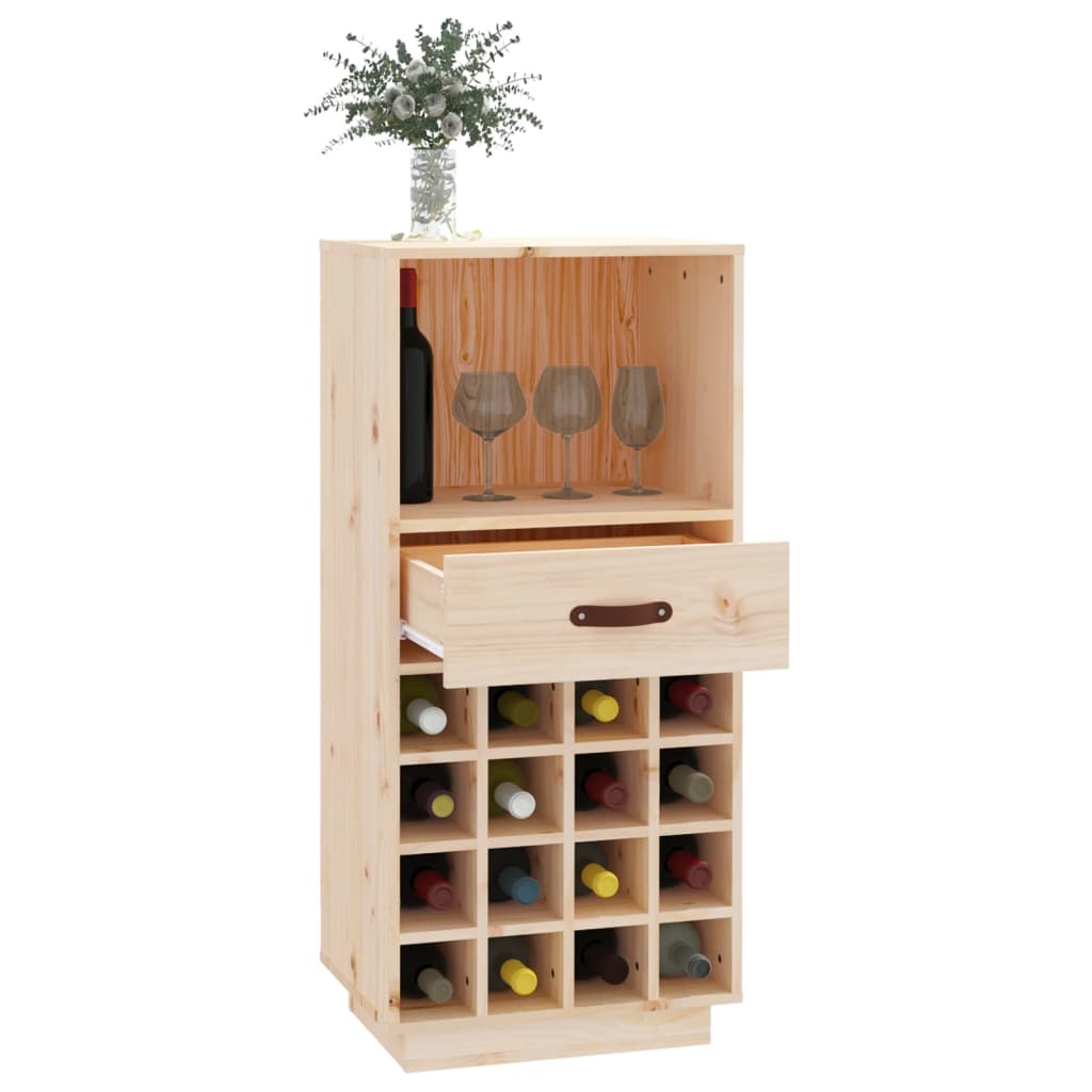 vidaXL Szafka na wino, czarny, 45x34x100 cm, lite drewno sosnowe