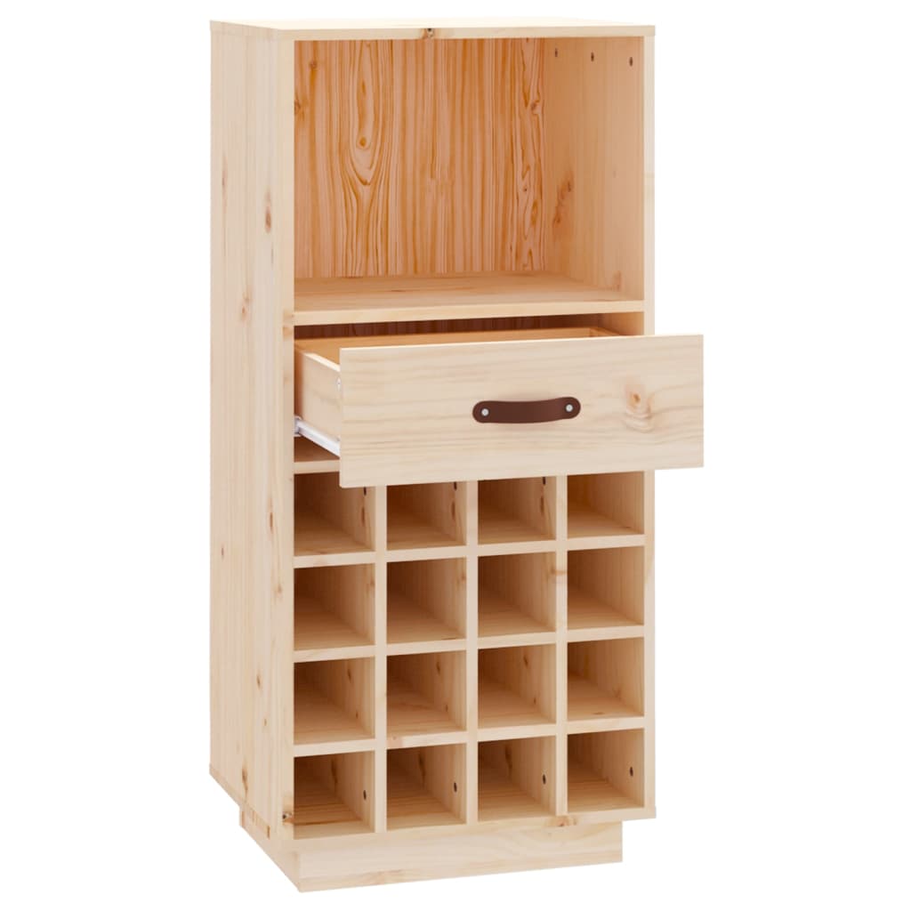 vidaXL Szafka na wino, czarny, 45x34x100 cm, lite drewno sosnowe