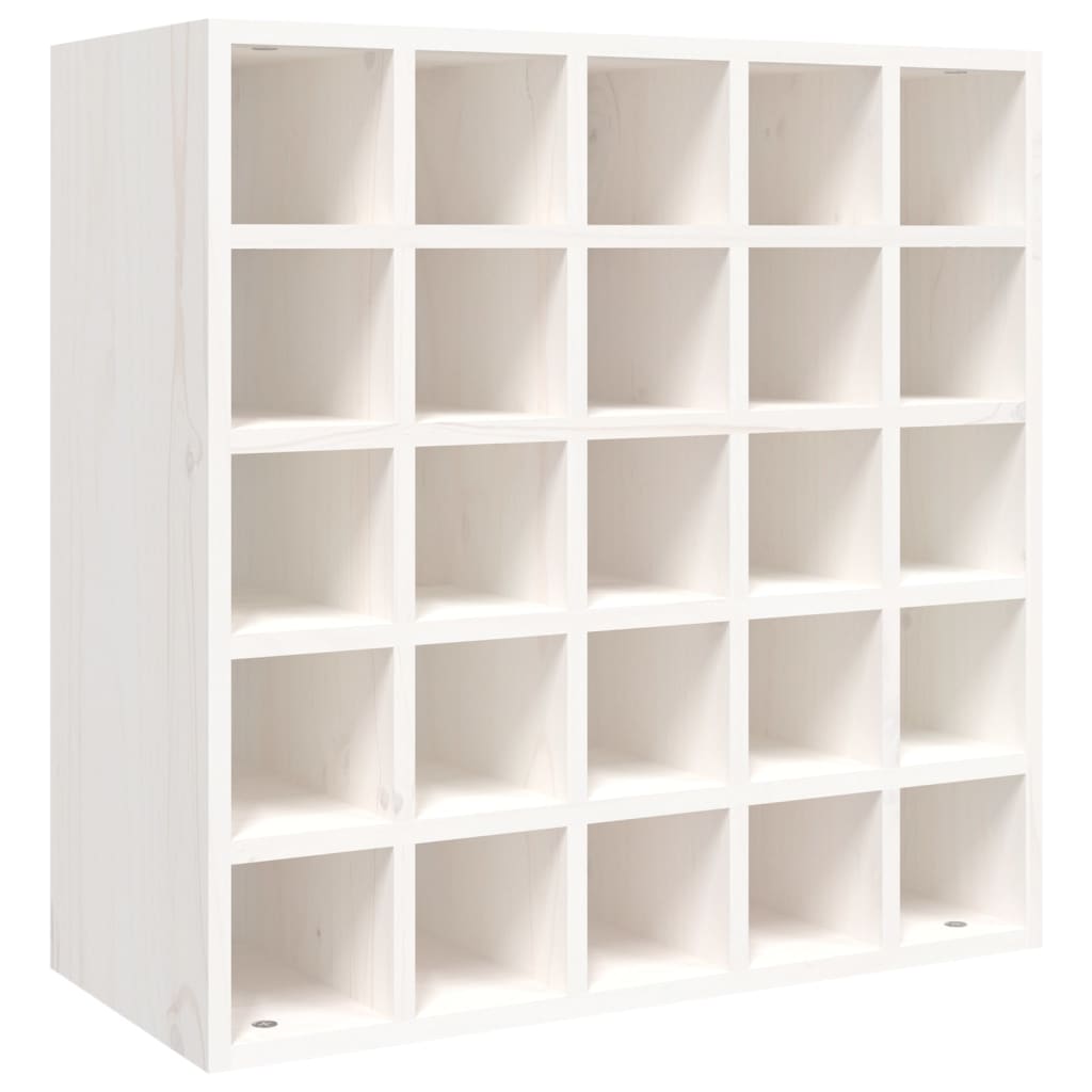 vidaXL Szafka na wino biała 56x25x56 cm lite drewno sosnowe