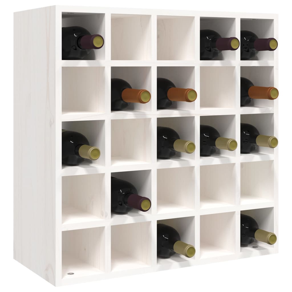vidaXL Szafka na wino biała 56x25x56 cm lite drewno sosnowe