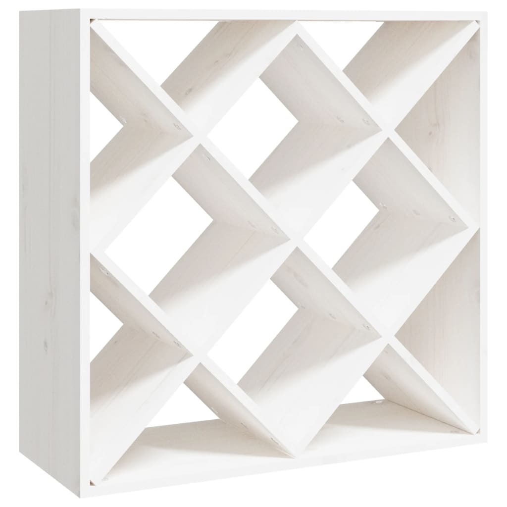 vidaXL Szafka na wino, biały, 62x25x62 cm, lite drewno sosnowe