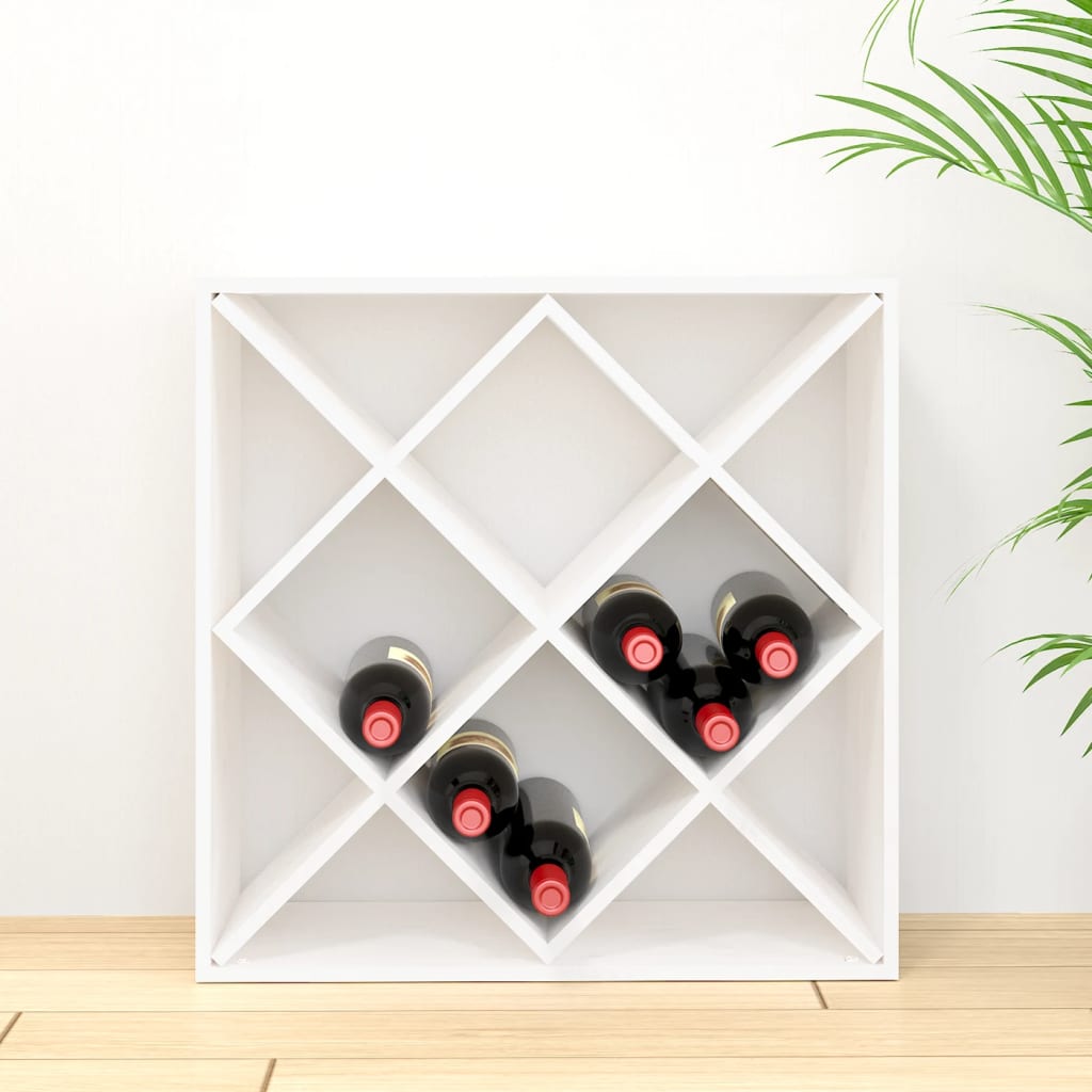 vidaXL Szafka na wino, biały, 62x25x62 cm, lite drewno sosnowe