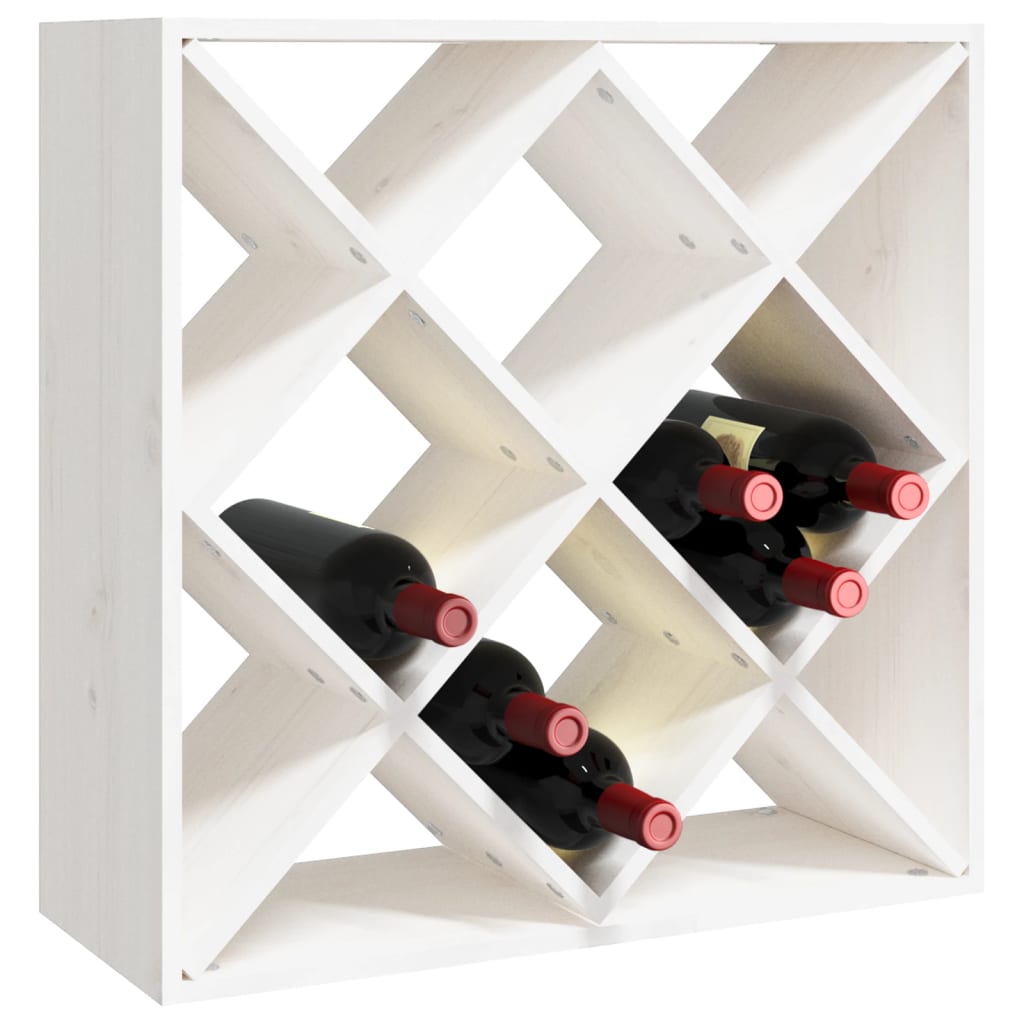 vidaXL Szafka na wino, biały, 62x25x62 cm, lite drewno sosnowe