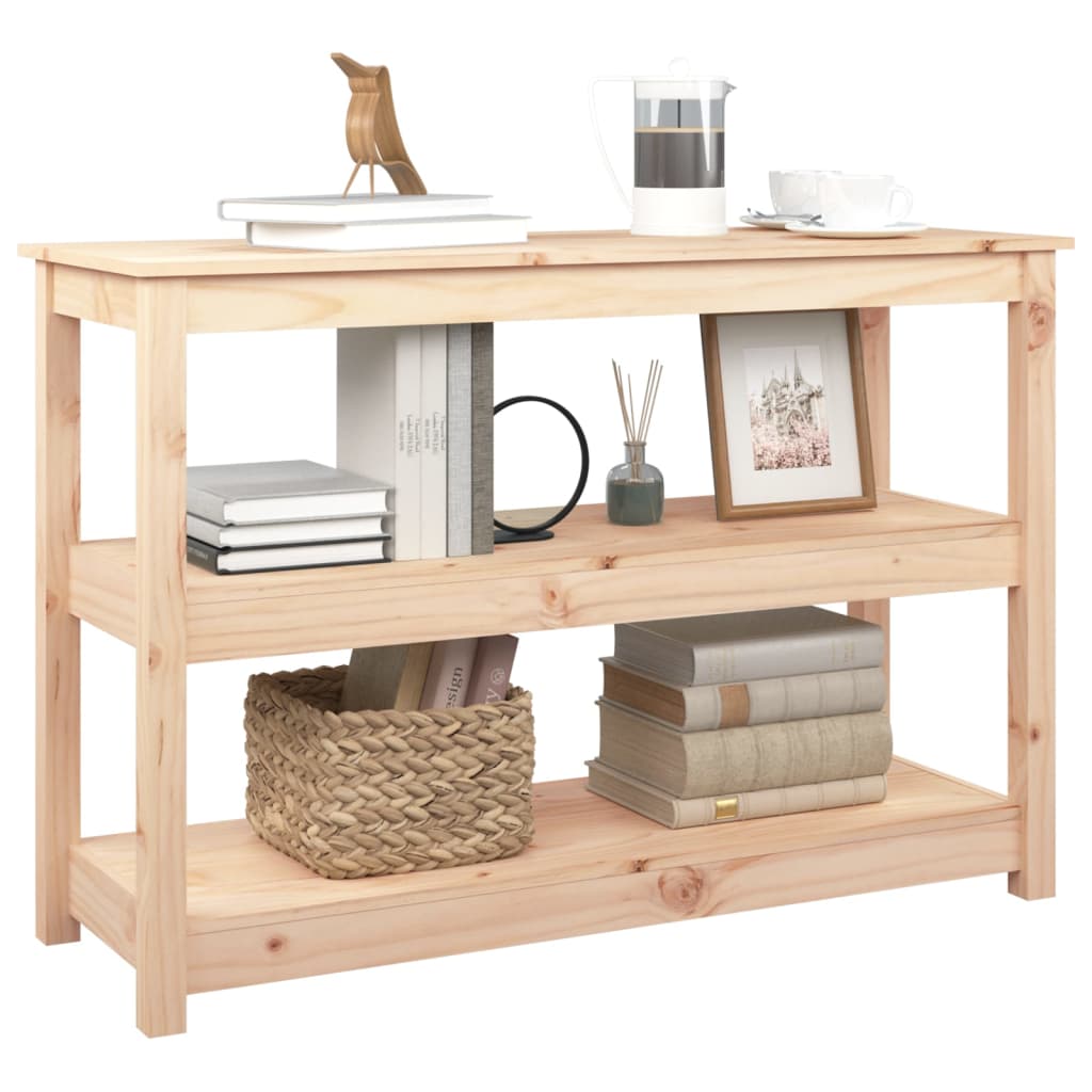 vidaXL Stolik konsolowy, 110x40x74 cm, lite drewno sosnowe