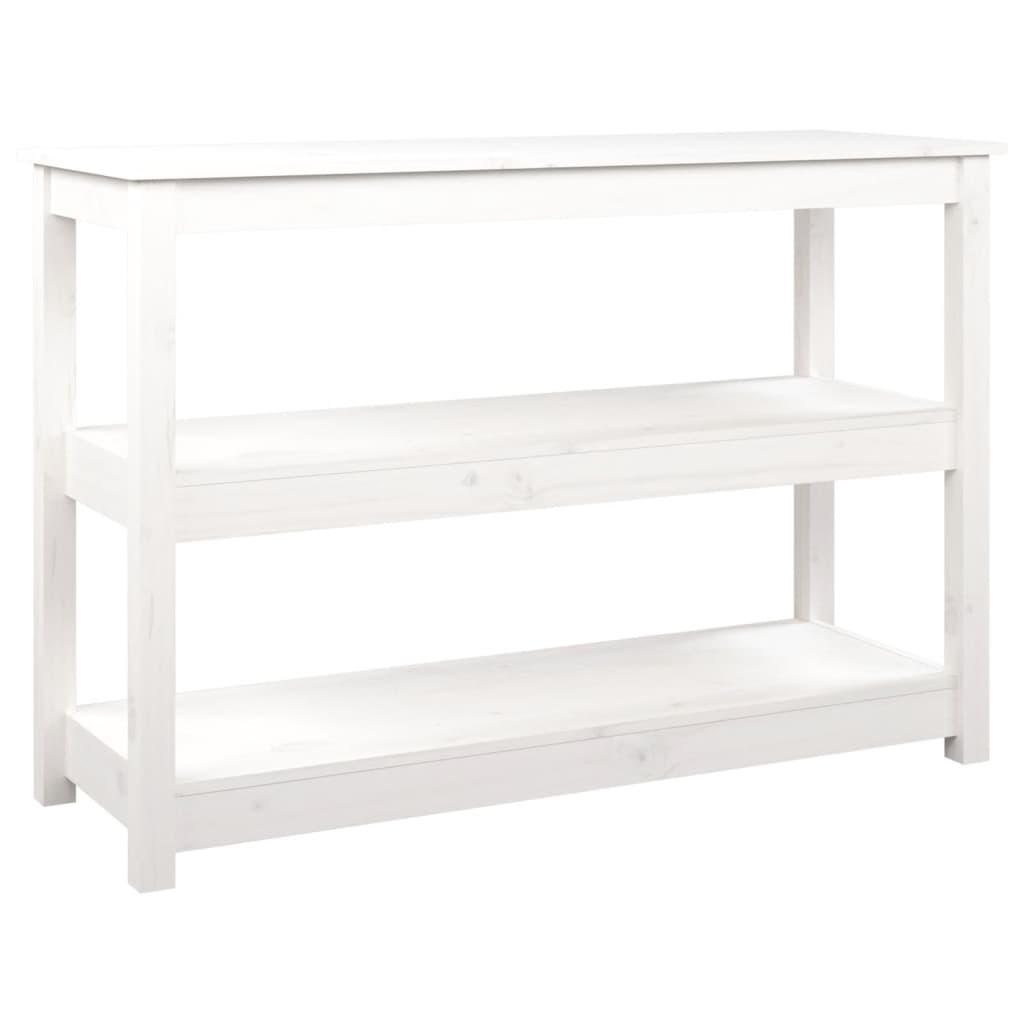 vidaXL Stolik konsolowy, biały, 110x40x74 cm, lite drewno sosnowe