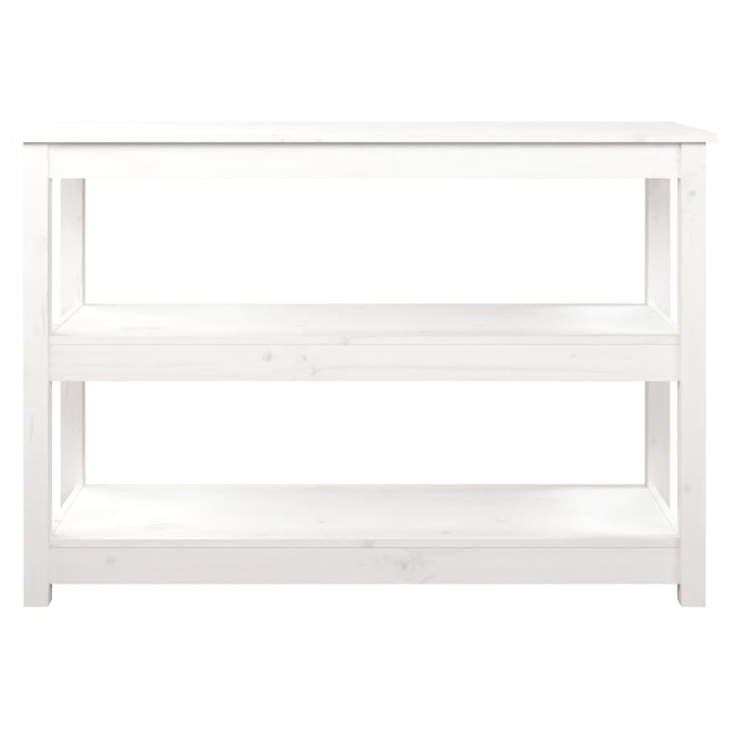 vidaXL Stolik konsolowy, biały, 110x40x74 cm, lite drewno sosnowe
