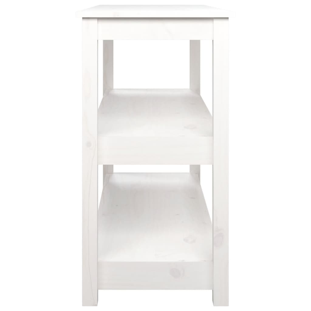 vidaXL Stolik konsolowy, biały, 110x40x74 cm, lite drewno sosnowe