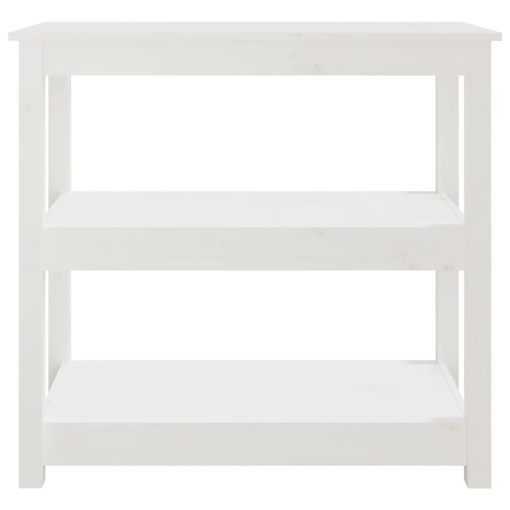 vidaXL Stolik konsolowy, biały, 80x40x74 cm, lite drewno sosnowe