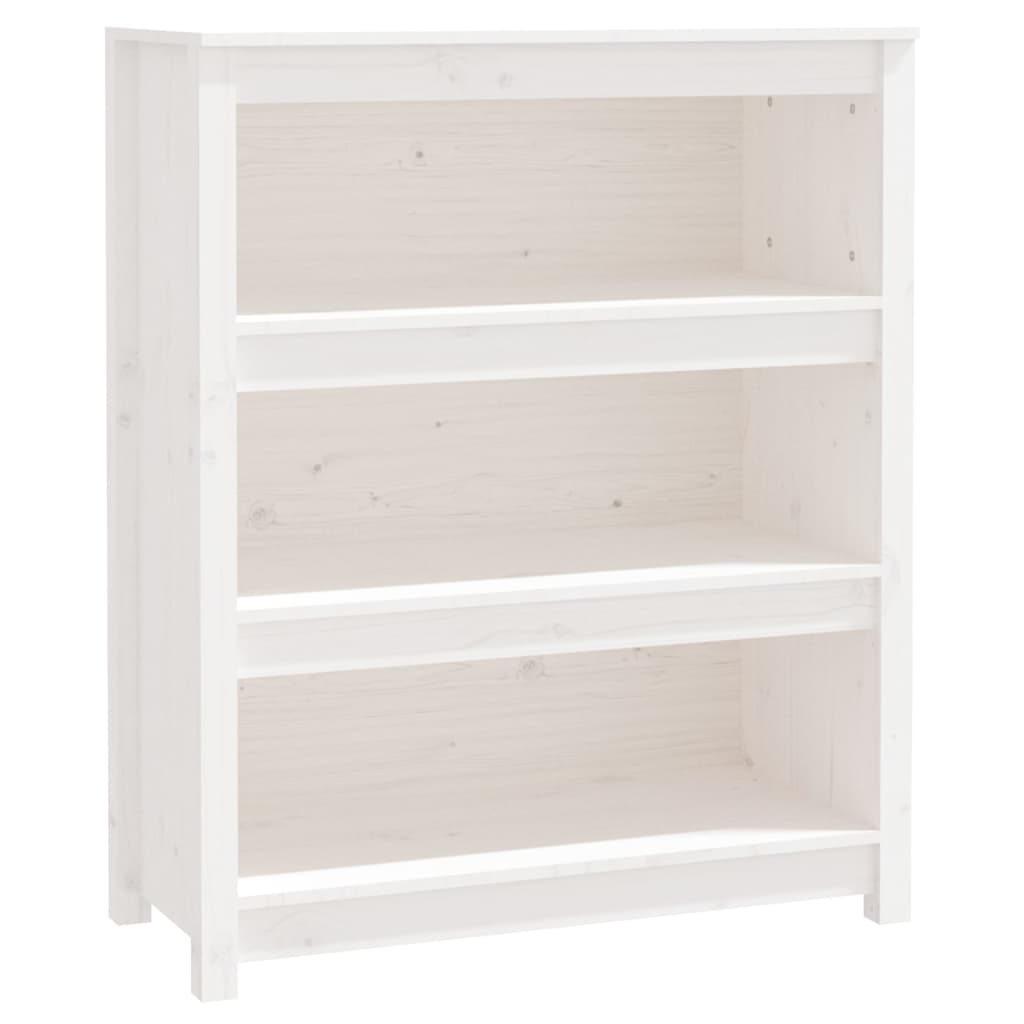 vidaXL Regał na książki, biały, 80x35x97 cm, lite drewno sosnowe