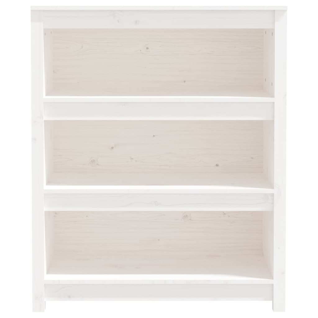 vidaXL Regał na książki, biały, 80x35x97 cm, lite drewno sosnowe