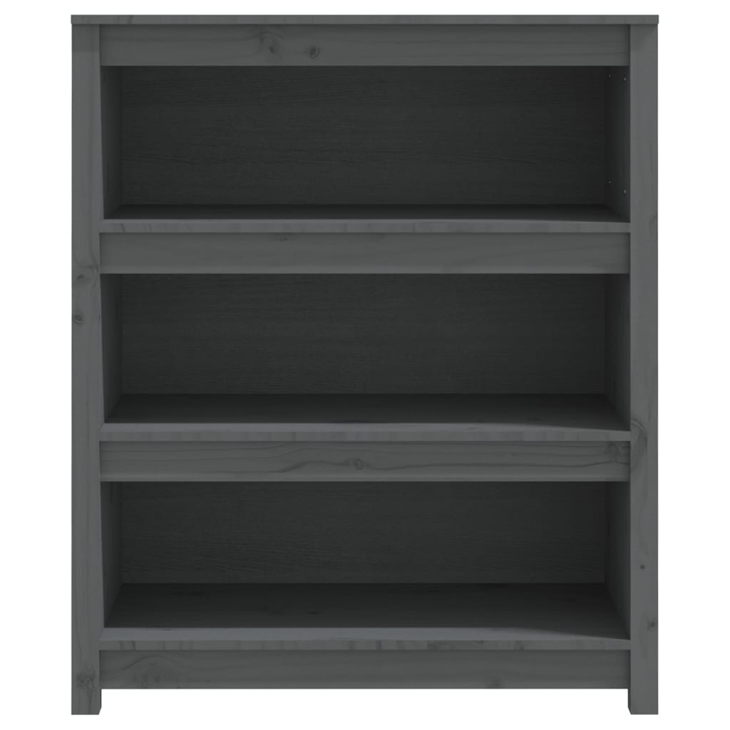 vidaXL Regał na książki, szary, 80x35x97 cm, lite drewno sosnowe