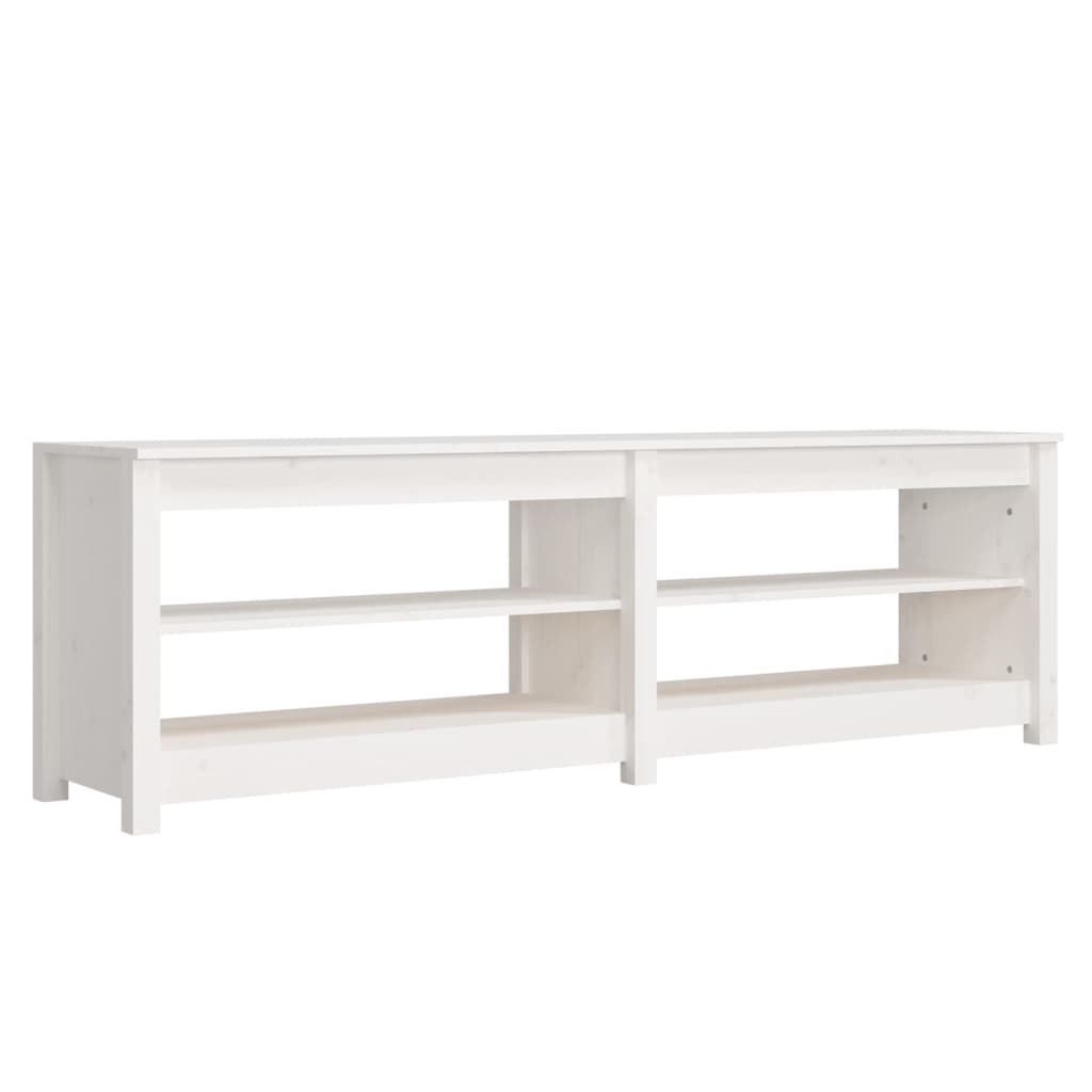 vidaXL Szafka na buty, biały, 160x36,5x50 cm, lite drewno sosnowe