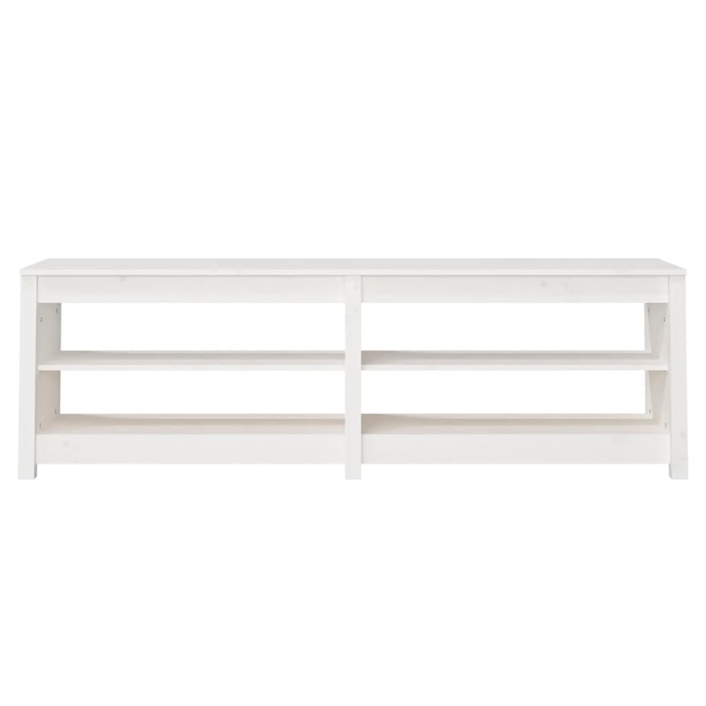 vidaXL Szafka na buty, biały, 160x36,5x50 cm, lite drewno sosnowe