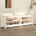 vidaXL Szafka na buty, biały, 160x36,5x50 cm, lite drewno sosnowe