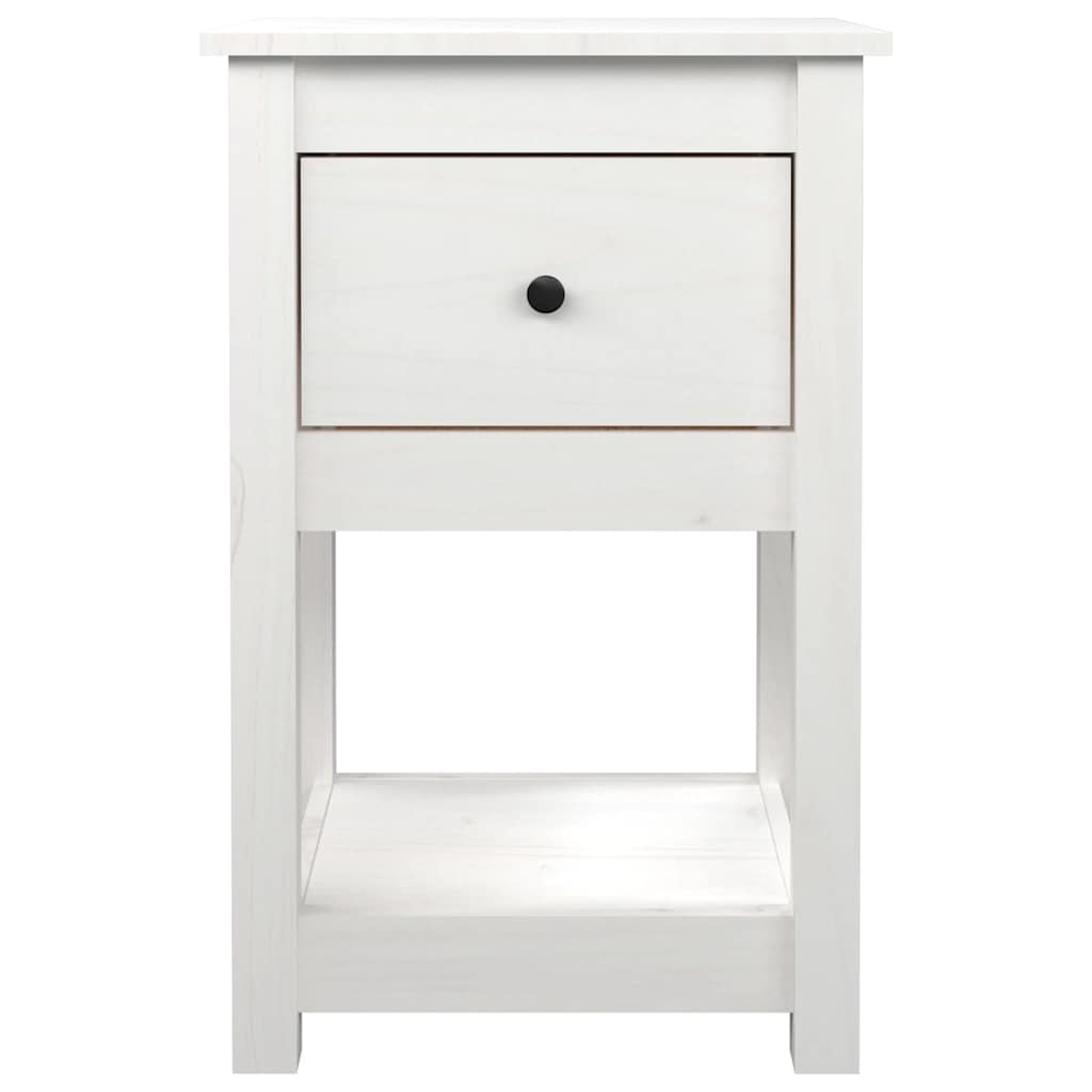 vidaXL Szafki nocne, 2 szt., biały, 40x35x61,5 cm, lite drewno sosnowe