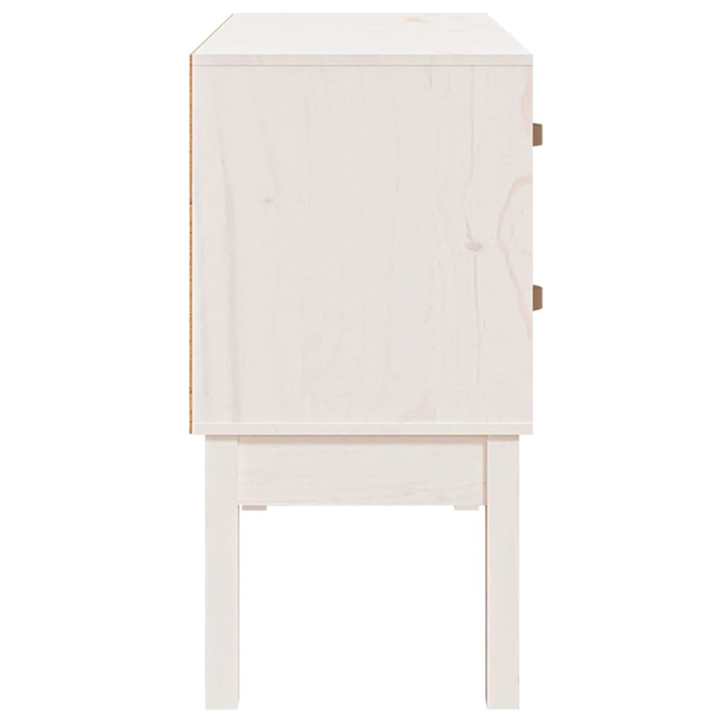 vidaXL Komoda, biały, 90x40x78 cm, lite drewno sosnowe