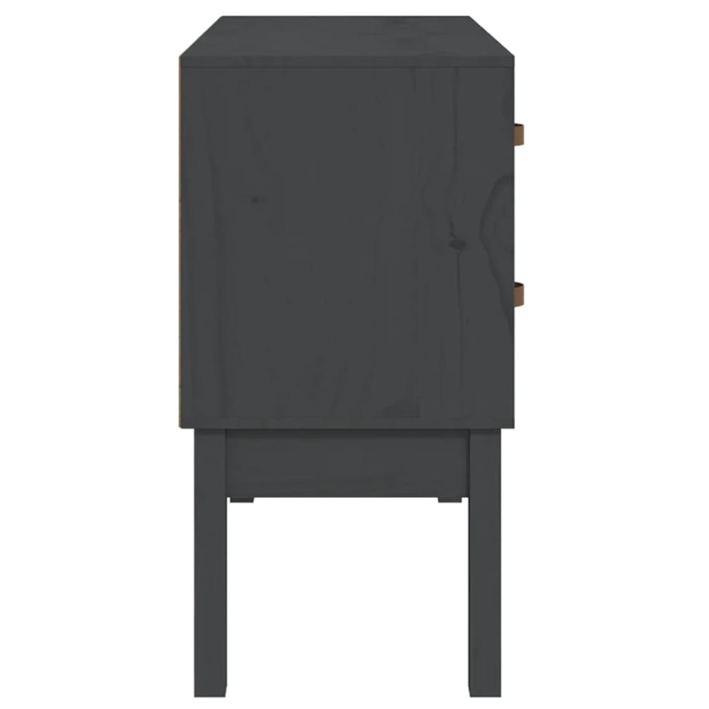 vidaXL Komoda, szara, 90x40x78 cm, lite drewno sosnowe