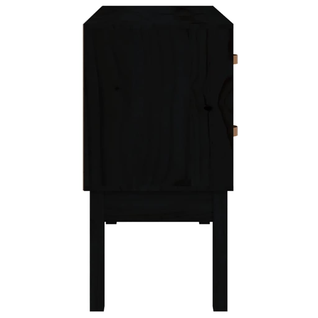 vidaXL Komoda, czarna, 90x40x78 cm, lite drewno sosnowe
