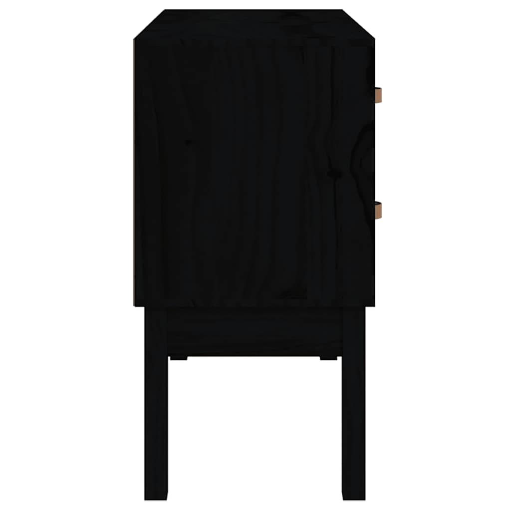 vidaXL Komoda, czarna, 90x40x78 cm, lite drewno sosnowe