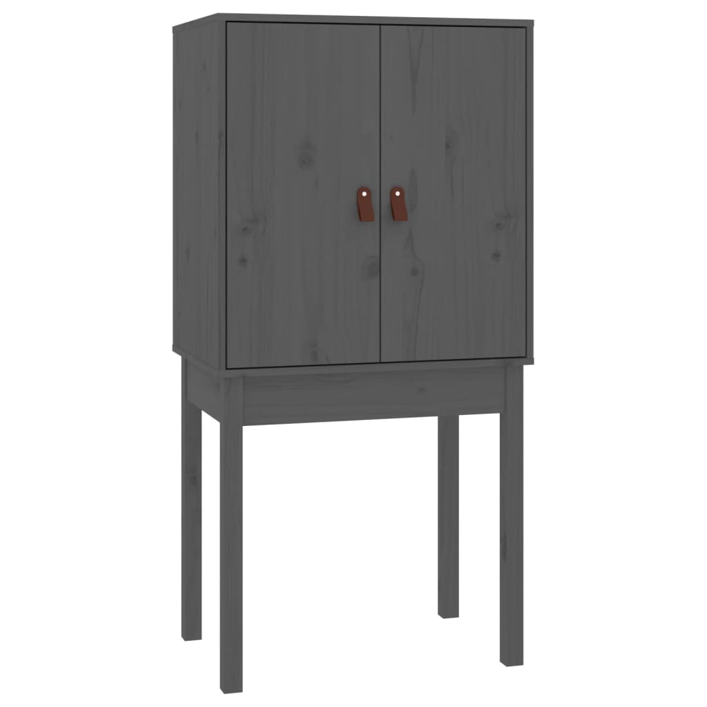 vidaXL Szafka, szara, 60x40x120 cm, lite drewno sosnowe