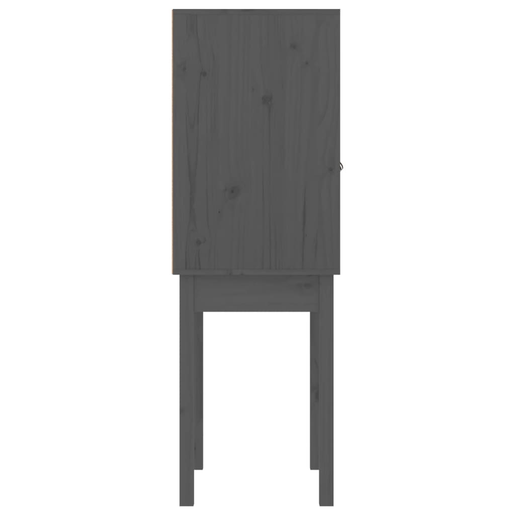 vidaXL Szafka, szara, 60x40x120 cm, lite drewno sosnowe