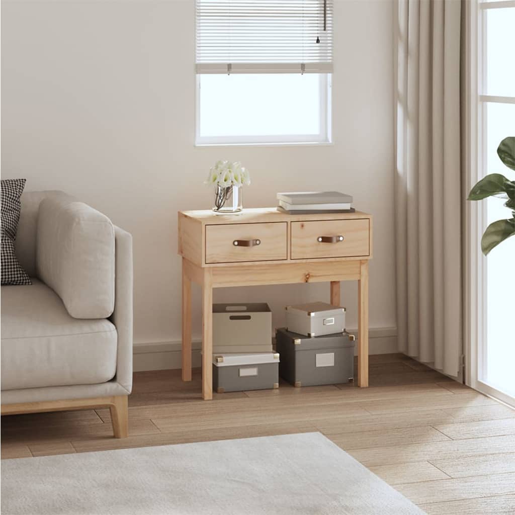 vidaXL Stolik konsolowy, 76,5x40x75 cm, lite drewno sosnowe