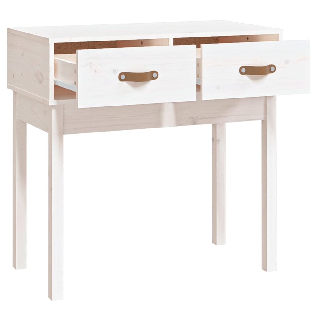 vidaXL Stolik konsolowy, biały, 76,5x40x75 cm, lite drewno sosnowe