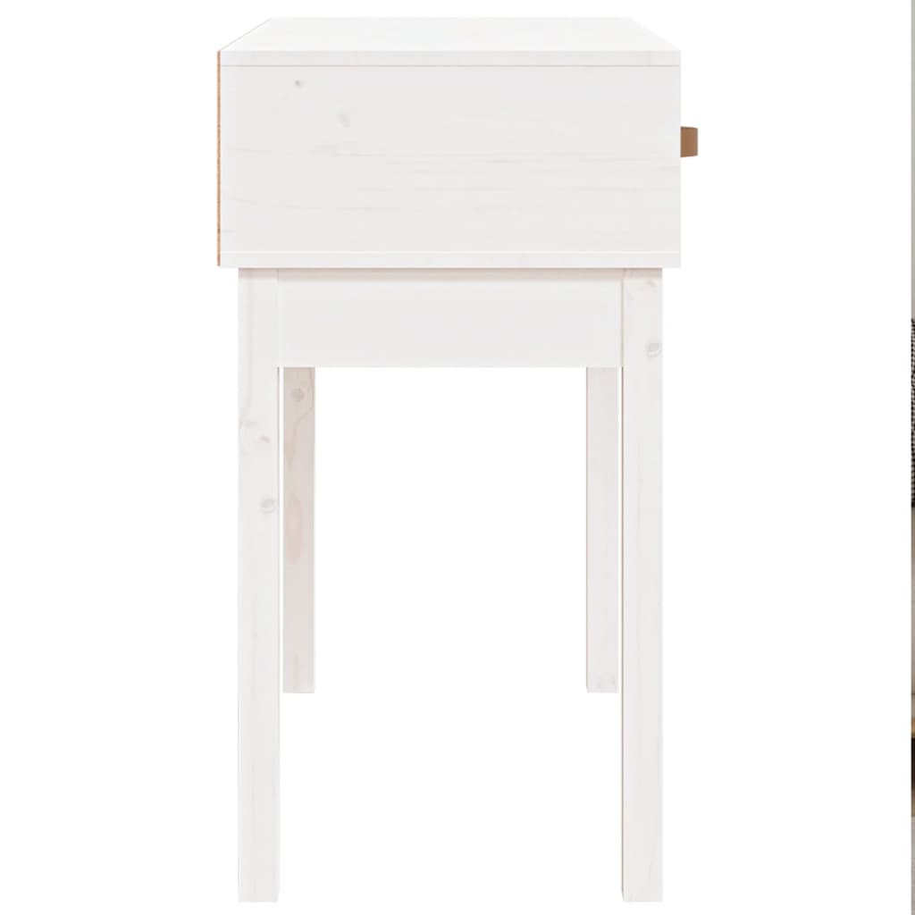 vidaXL Stolik konsolowy, biały, 76,5x40x75 cm, lite drewno sosnowe