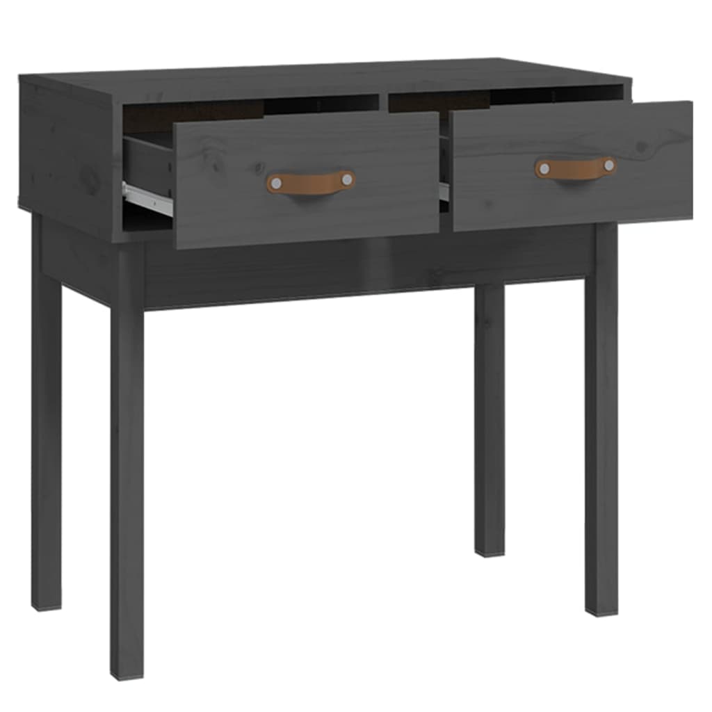 vidaXL Stolik konsolowy, szary, 76,5x40x75 cm, lite drewno sosnowe