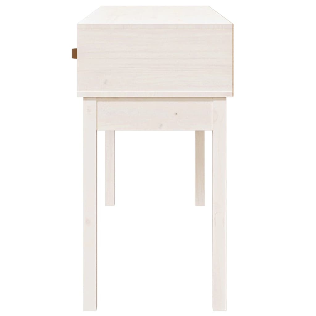 vidaXL Stolik konsolowy, biały, 114 x 40 x 75 cm, lite drewno sosnowe