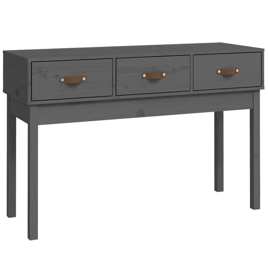 vidaXL Stolik konsolowy, szary,114x40x75 cm, lite drewno sosnowe