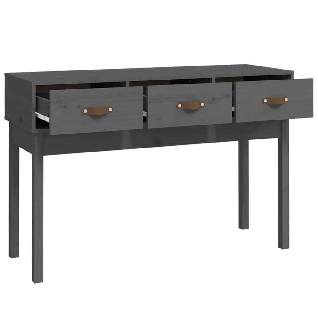 vidaXL Stolik konsolowy, szary,114x40x75 cm, lite drewno sosnowe