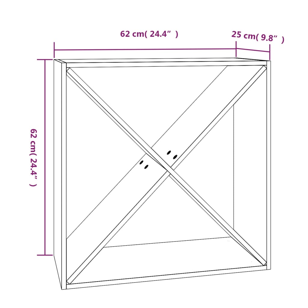 vidaXL Szafka na wino, 62x25x62 cm, lite drewno sosnowe