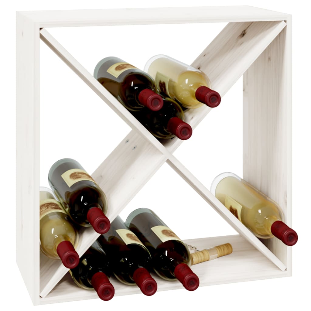 vidaXL Szafka na wino, biały, 62x25x62 cm, lite drewno sosnowe