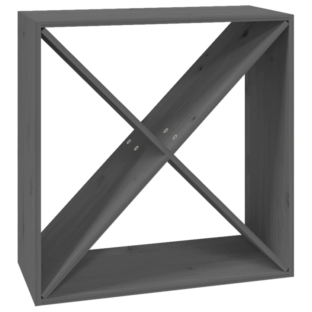 vidaXL Szafka na wino, szara, 62x25x62 cm, lite drewno sosnowe