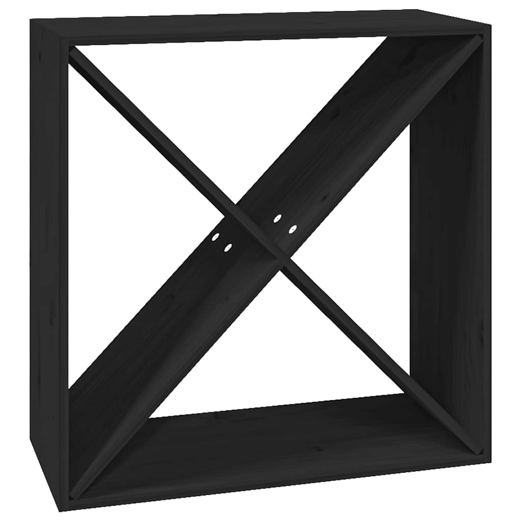 vidaXL Szafka na wino, czarny, 62x25x62 cm, lite drewno sosnowe