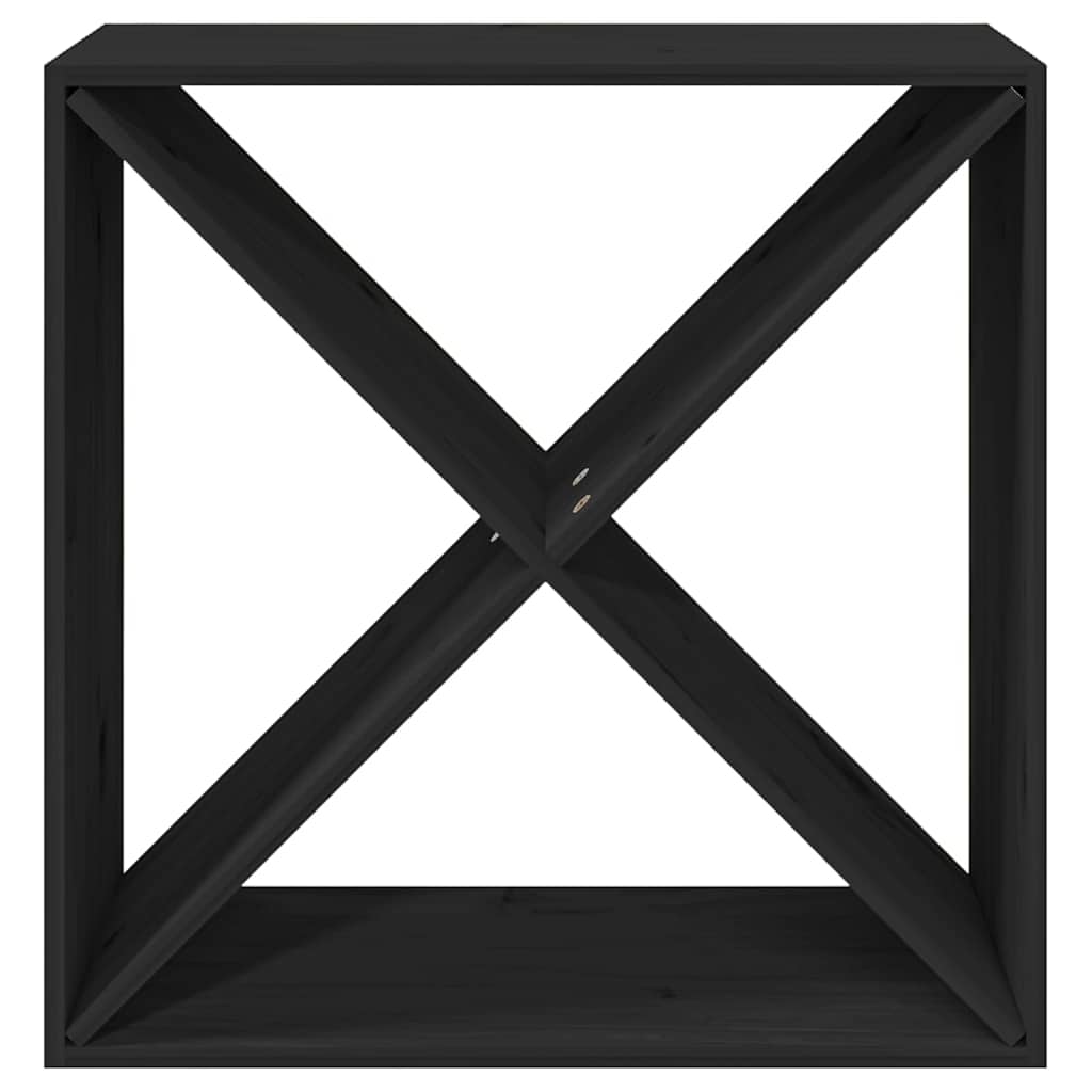 vidaXL Szafka na wino, czarny, 62x25x62 cm, lite drewno sosnowe