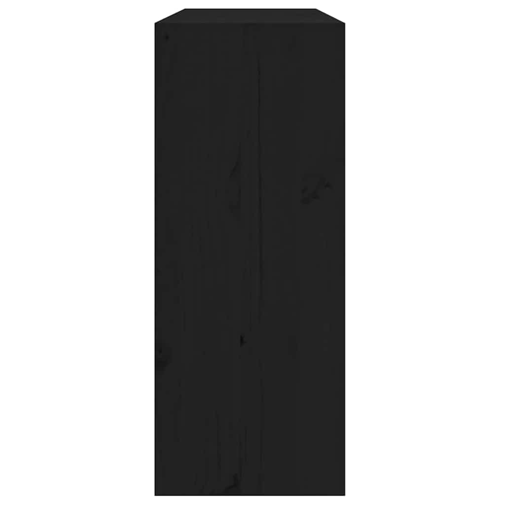 vidaXL Szafka na wino, czarny, 62x25x62 cm, lite drewno sosnowe