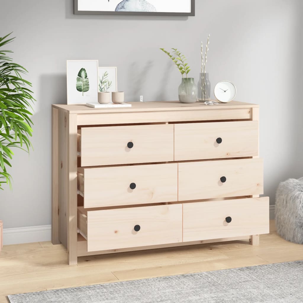 vidaXL Komoda, 100x40x72 cm, lite drewno sosnowe