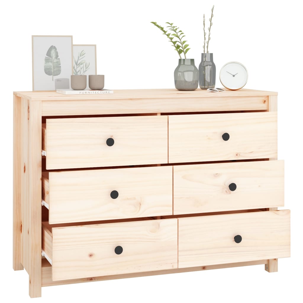 vidaXL Komoda, 100x40x72 cm, lite drewno sosnowe